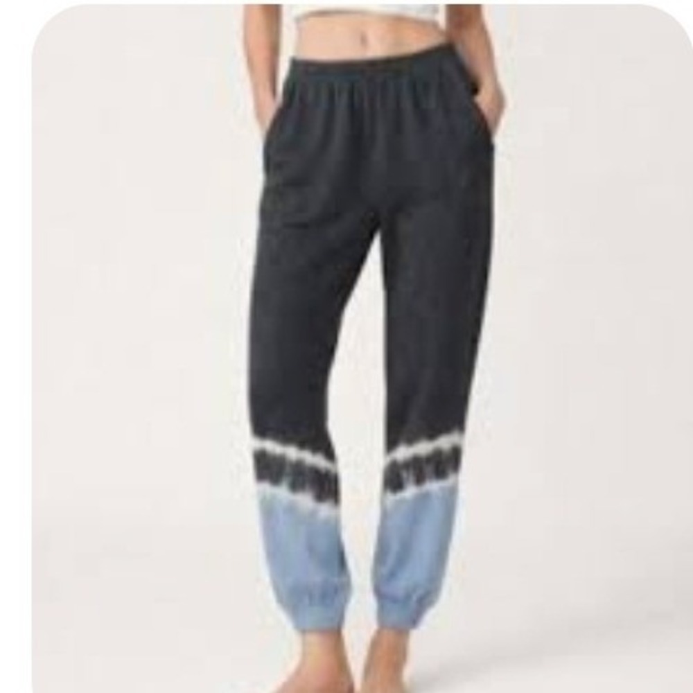 NWT PINK Victoria's Secret High Waist Campus Jogger Grey Tie Dye Medium